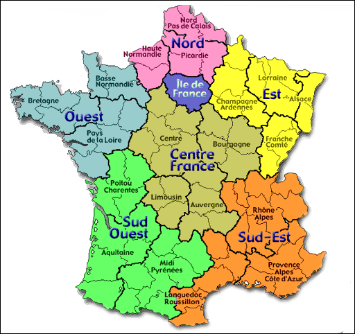 The map of France will take a moment to load.......